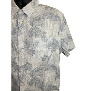 Rails Blue Elephant Shirt XL Mens Short Sleeve Button Up Leaf Print Cotton Rayon
